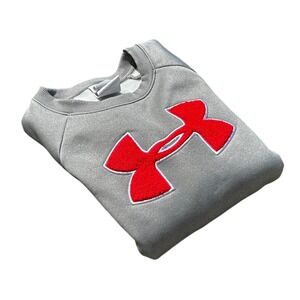 Under Armour Gray Sweatshirt Crew Neck Pullover Size Women's S Kangaroo Pocket
